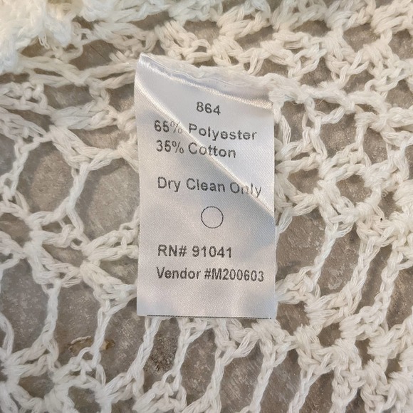 Unbranded Cream Hippie Crocheted Retro Medallion Slipover Vest Size L - Picture 4 of 5